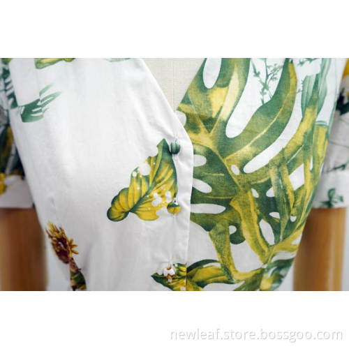 women's short sleeve v neck cotton dress